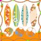 4 Pcs Summer Giant Surfboards Bulletin Board Wall Decor Display Set 47 x 13 Inch Surfing Bulletin Board Cutouts Tropical Graphics Surfboard Sign for School Classroom Surf Party(Hawaii)